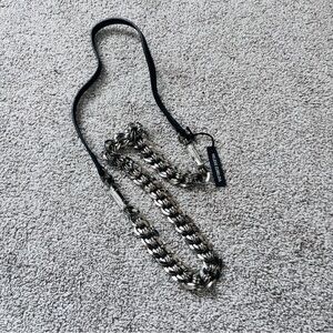 HELENE ZUBELDIA Brand New Silver Chain Large Crystal Long Necklace